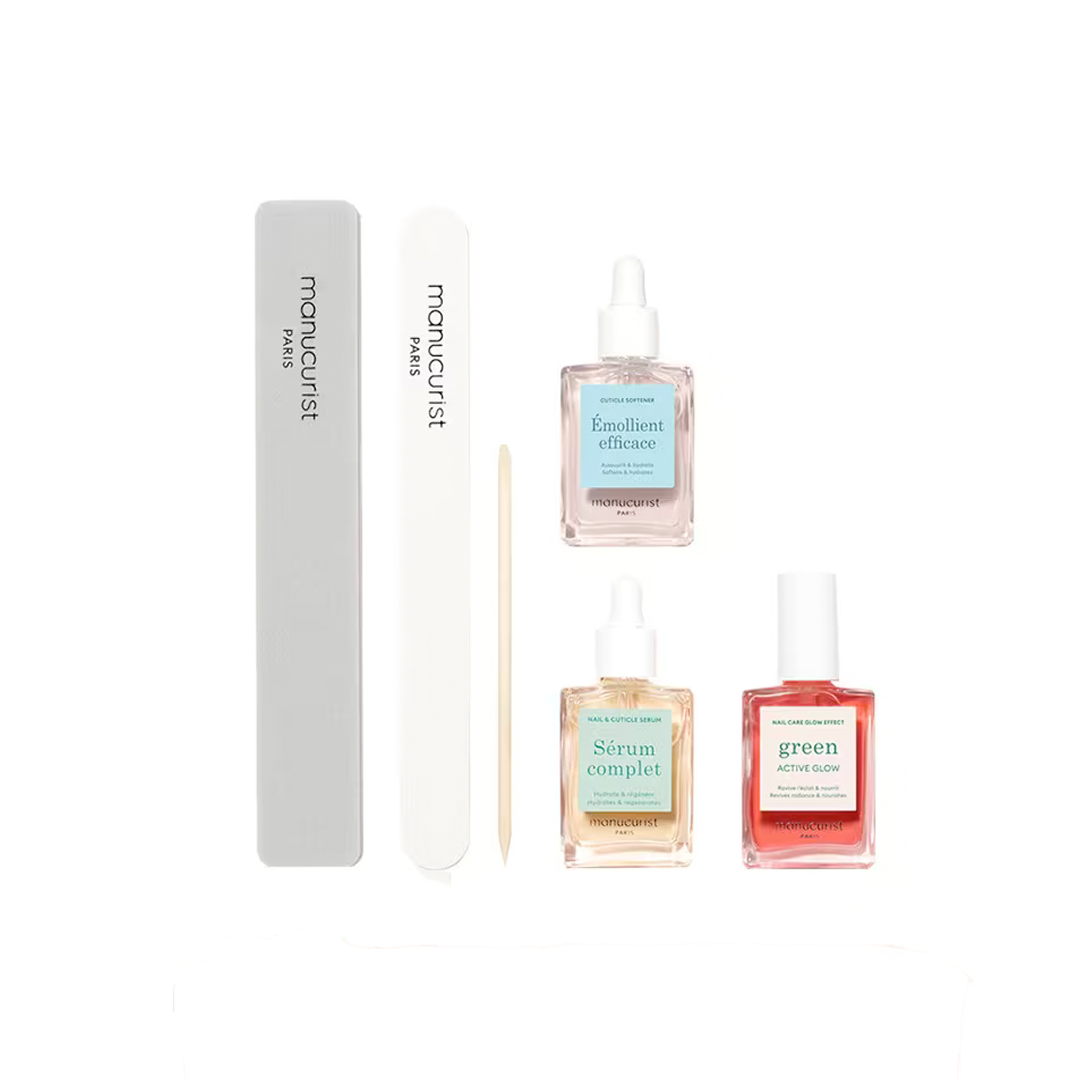 Glow Manicure set in a pink pouch