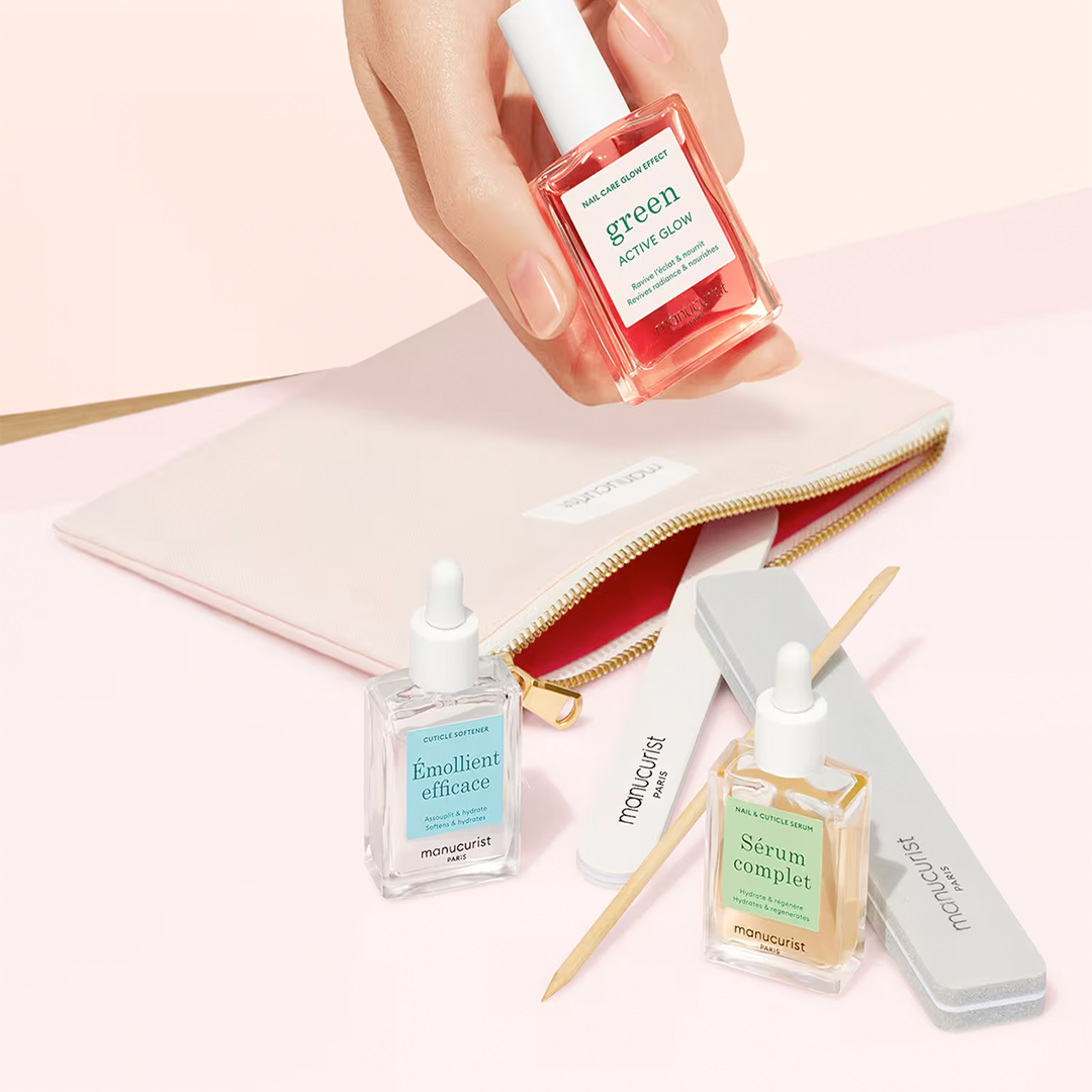 Glow Manicure set in a pink pouch
